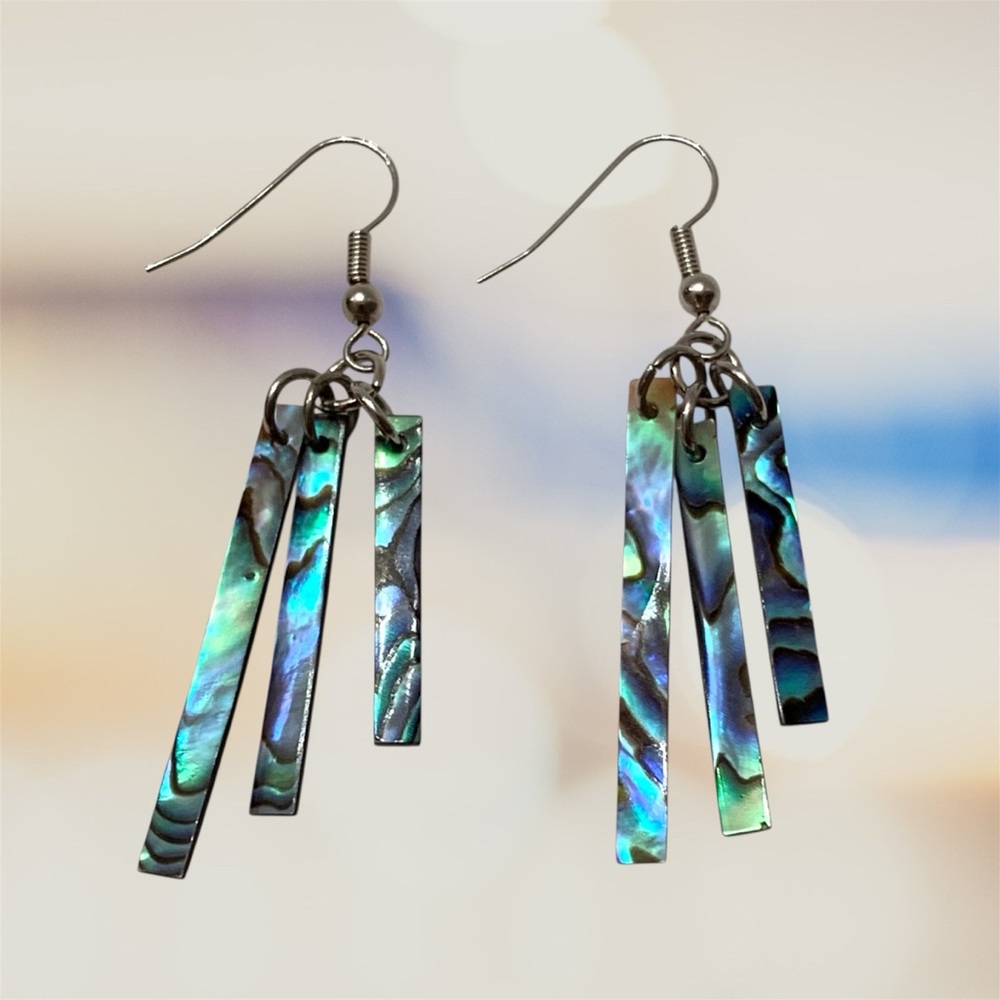 Abalone Color Windchime Dangle Earrings